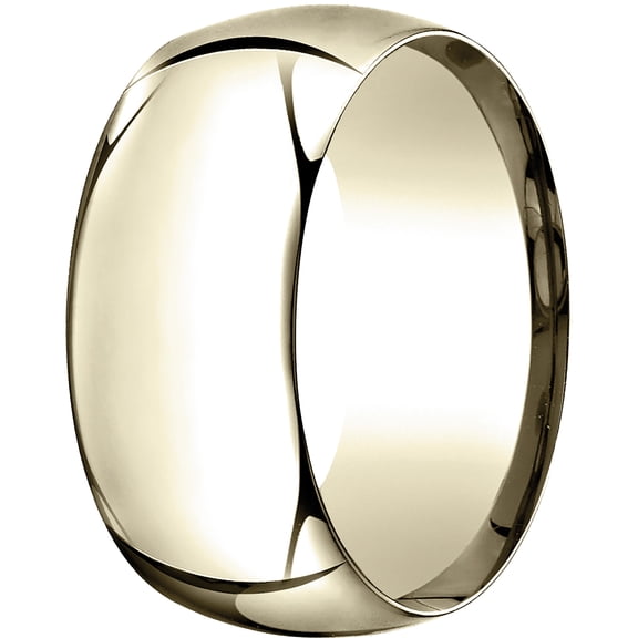Mens 14K Yellow Gold, 10.0mm High Dome Heavy Comfort-Fit Wedding Band (sz 4)