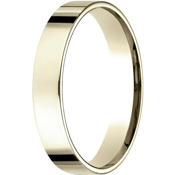 Mens 14K Yellow Gold, 4.0mm Flat Comfort-Fit Wedding Band (sz 8.5)