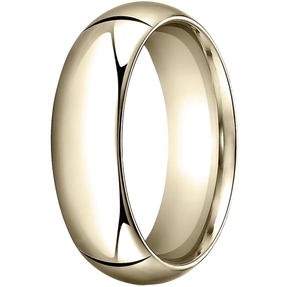 Mens 14K Yellow Gold, 7.0mm High Dome Heavy Comfort-Fit Wedding Band (sz 6.5)