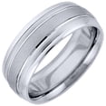 thumbnail image 1 of Mens 14KT White Gold 6mm Satin Comfort Fit Wedding Band, 1 of 1
