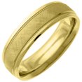 thumbnail image 1 of Mens 14KT Yellow Gold 6mm Satin Milgrain Comfort Fit Wedding Band, 1 of 1