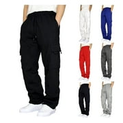 Mens $15 & Under LONKITO Men's Cargo Sweatpants Baggy Drawstring Elastic Waist Athletic Jogger Pants with Pocket