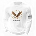 thumbnail image 1 of Mens 1776-2026 250th Anniversary Shirt Crewneck Long Sleeve Sweatshirt with Eagle Print Casual Loose Pullover Patriotic 4th of July Shirts, 1 of 3