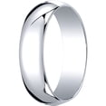 thumbnail image 1 of Mens 18K White Gold, 6.0mm Traditional Dome Oval Wedding Band (sz 7), 1 of 3