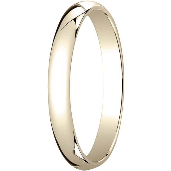 Mens 18K Yellow Gold, 3.0mm Traditional Dome Oval Wedding Band (sz 10)