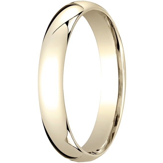 Mens 18K Yellow Gold, 4mm Slightly Domed Standard Comfort-Fit Wedding Band (sz 12.5)
