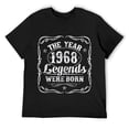 thumbnail image 1 of Mens 1968 The Year Legends Were Born Happy 56th Birthday T-Shirt Black, 1 of 5