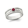 thumbnail image 1 of Gem & Harmony Mens 2.00 Carat (Ctw) Ruby Ring Band in Sterling Silver for Men, 1 of 5