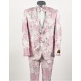 thumbnail image 1 of Mens 2 Button Pink, Silver, & White Floral Paisley Prom and Wedding Tuxedo By Alberto Nardoni Brand Designer, 1 of 3