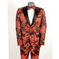 thumbnail image 1 of Mens 2 Button Red & Gold Floral Paisley Tuxedo Tuxedo By Alberto Nardoni Brand Designer, 1 of 3