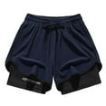 thumbnail image 1 of ZQUUVOU Mens 2 In 1 Running Shorts Quick Dry Gym Athletic Workout Shorts Sports Oversized Short Navy, 1 of 6