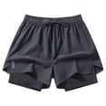 thumbnail image 1 of Mens 2 In 1 Running Workout Shorts Gym Athletic Quick Dry Short Pants With Compression Liner Fitness Training Outfits Dark Gray, 1 of 3