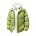 thumbnail image 1 of Mens 2 In 1 Winter Snow Coat Layered Look Warm Insulated Hooded Puffer Jacket Hooded Thick Warm Padded Down Jacket, 1 of 5