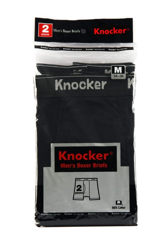 Mens 2 Pack of Thick Knocker Waistband Athletic Sports Boxer Briefs (2 Pack: Large)