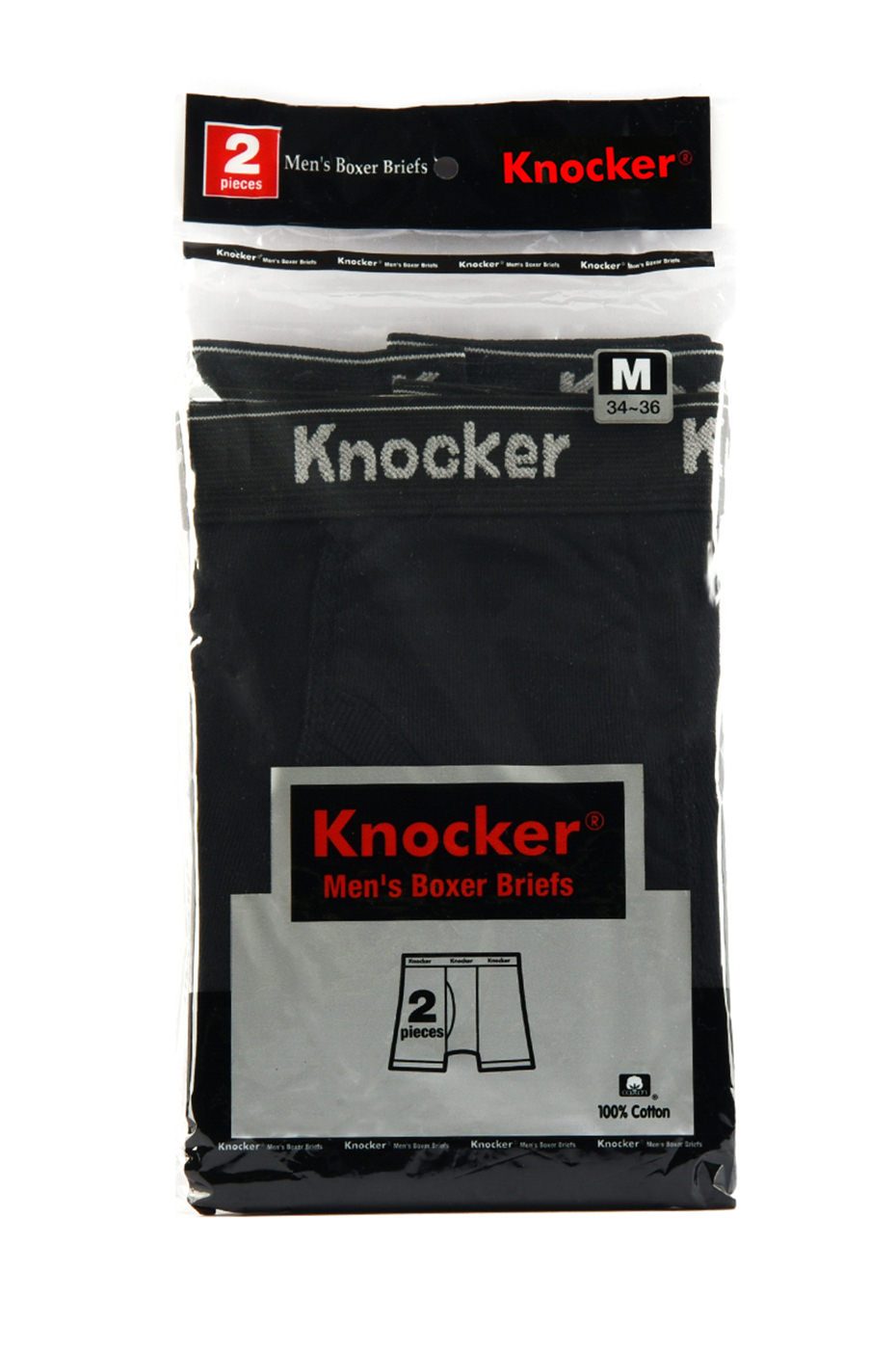 Knocker Men's Athletic Boxer Briefs 2-Pack - One Size Fits M-L-XL-2XL, Multicolor