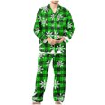 thumbnail image 1 of Mens 2 Piece Christmas Set Graphic Button Down Shirt and Pants Holiday Vocation Travel Outfits Sets, L, 1 of 6
