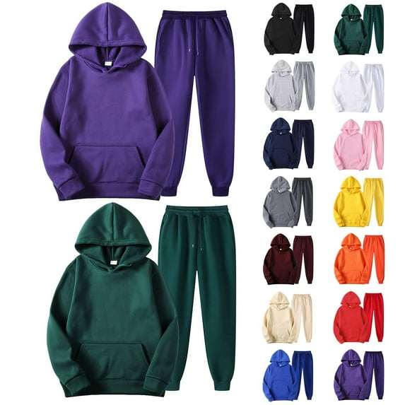 Mens 2 Piece Jogger Sweatsuit Men Sweatsuits Sets with Long Sleeve Hoodie, Athletic Outfit for Jogging, Gym & Lounge Dark Green 2XL