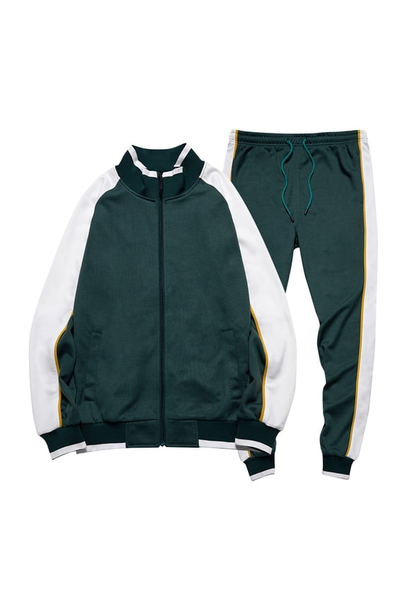 Mens 2 Piece Outfit Plain Tracksuit Set Zip Up Hoodies Sweatshirt Lounge Pants with Pockets Casual Loose Sweatsuit Casual Solid Color Joggings Activewear Tacksuit Sets