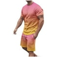 thumbnail image 1 of Mens 2 Piece Outfit Set Short Sleeve T Shirts and Shorts Athletic Workout Running Active Fit Sets, 2XL, 1 of 4