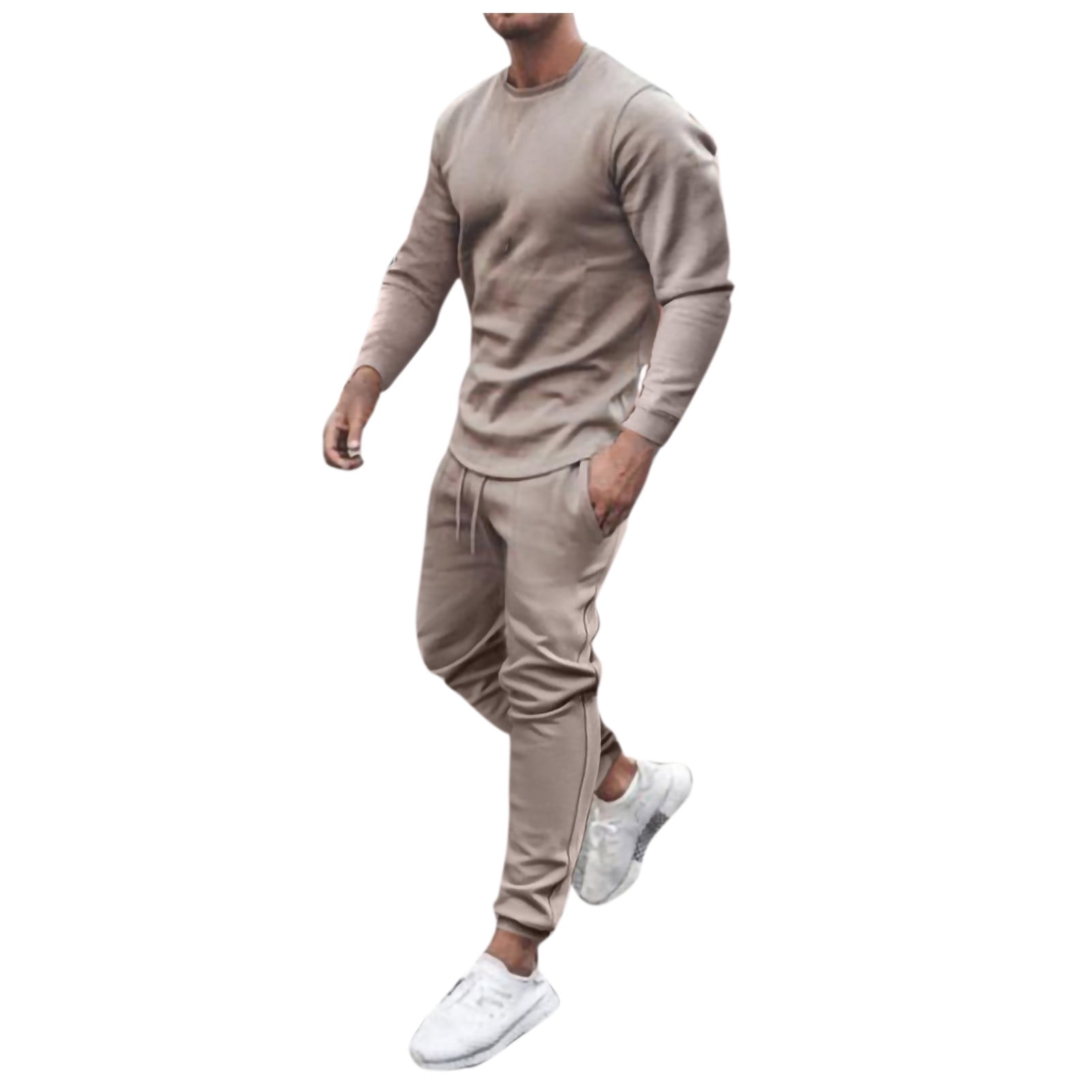 jsaierl Men's Tracksuits Tight T-Shirt and Pants Set Outfit Two-Piece  Fitness Solid Training Casual Sports Sweatsuits