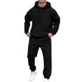 thumbnail image 1 of Mens 2 Piece Set Sweatsuit Spring Hoodies and Sweatpants Sets Jogging Workout Athletic Tracksuit Black L, 1 of 4