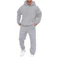 thumbnail image 1 of Mens 2 Piece Set Sweatsuit Spring Hoodies and Sweatpants Sets Jogging Workout Athletic Tracksuit Light Gray XXL, 1 of 4