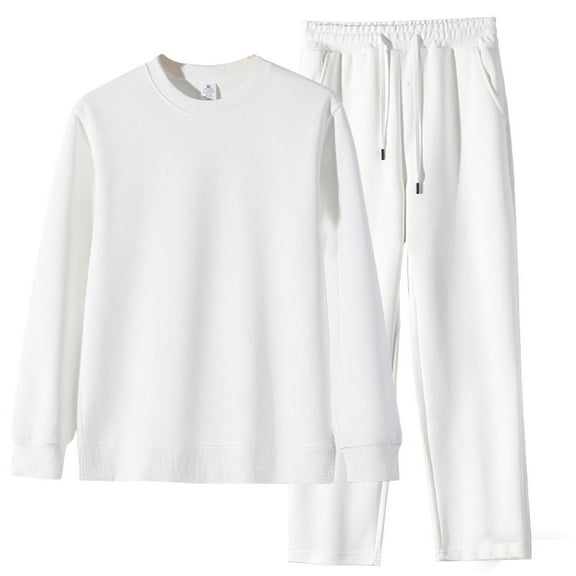 Mens 2 Piece Sets Crewneck Long Sleeve Shirt and Wide Leg Pants Sports Running Gym Outfits for Men, 4XL