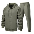 thumbnail image 1 of Mens 2 Piece Sets Fall Winter Pullover Sweatshirt and Joggers Elastic Waist Running Activewear Set, M, 1 of 3
