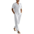 thumbnail image 1 of Mens 2 Piece Sets Long Sleeve Button Down Shirt and Pants with Pockets Loungewear Sets, M, 1 of 4