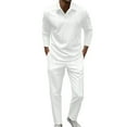 thumbnail image 1 of Mens 2 Piece Sets with Pockets Drawstring Waist Loose Fit Comfortable Outdoor Clothes Sets, L, 1 of 4
