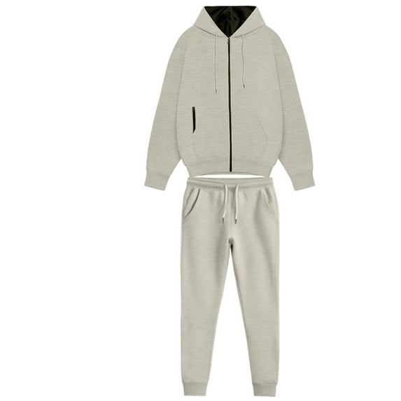 Mens 2 Piece Sweat Suits Hoodie and Long Pants Drawstring Waist Casual Sportswear Outfits, XL