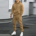 thumbnail image 1 of Mens 2 Piece Sweatsuit Outfits Hoodie Sweatshirt & Joggers Sweatpants Set Tracksuit Camel XL, 1 of 3