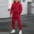 thumbnail image 1 of Mens 2 Piece Sweatsuit Outfits Hoodie Sweatshirt & Joggers Sweatpants Set Tracksuit Red XL, 1 of 3