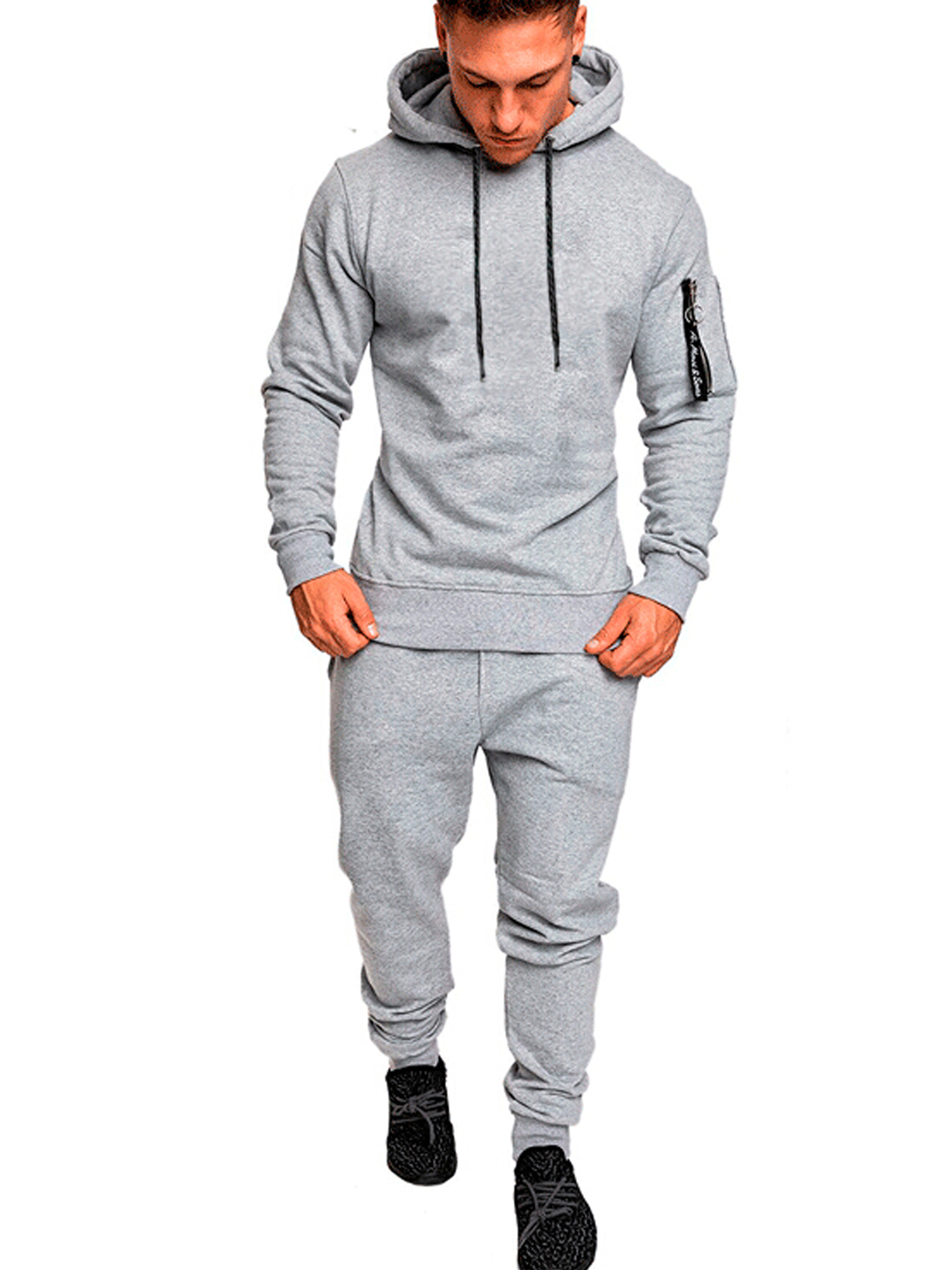 Mens 2 Piece Sweatsuits Tracksuit Set Hoodie Sweatshirt Jogger Sweatpants Walmart