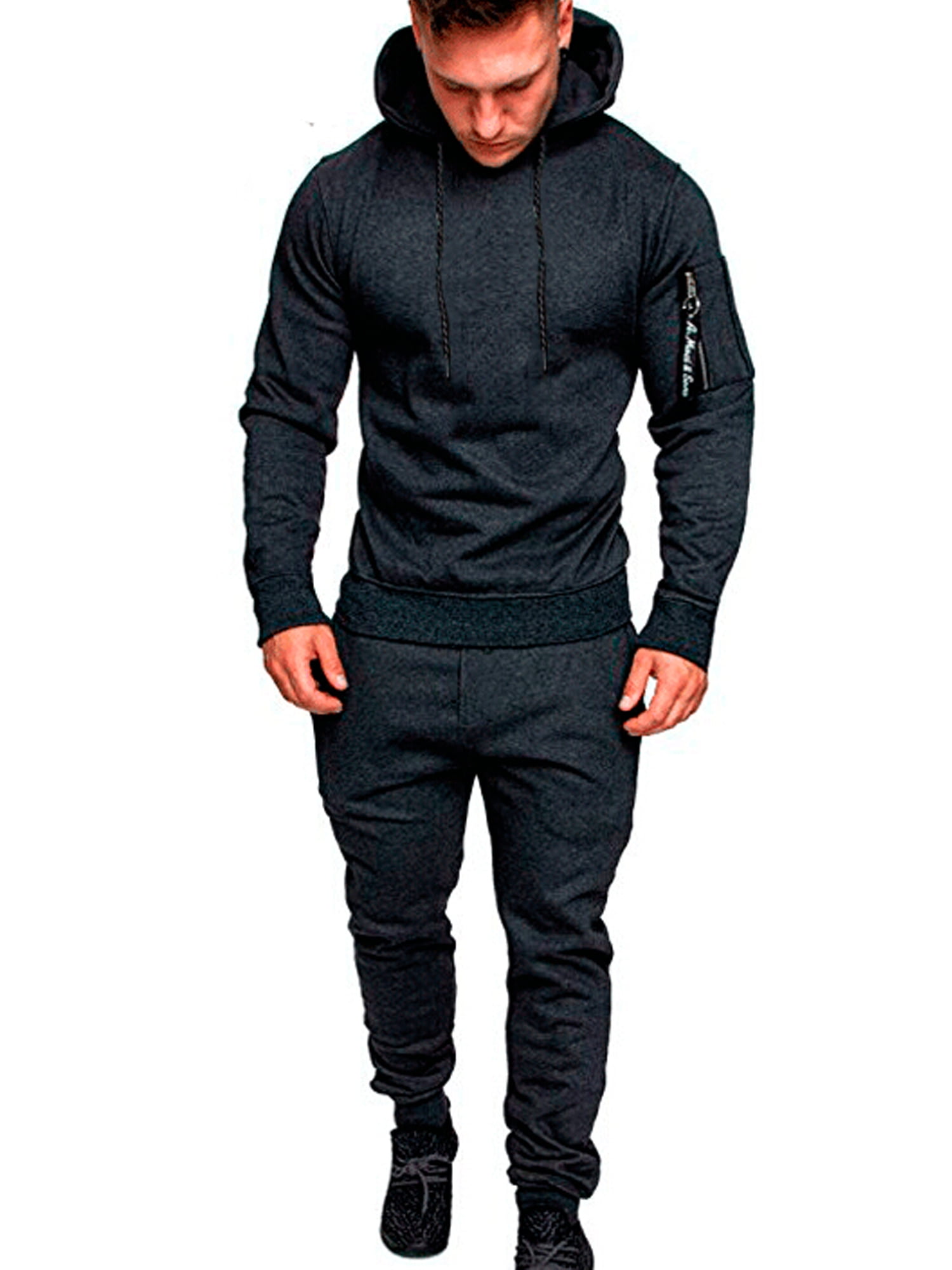 TUVEKE Sweat Suits For Men Set 2 Piece Hoodie Jogger Long Sleeve Sweatsuits  Hoodie and Pants Size S To 2XL