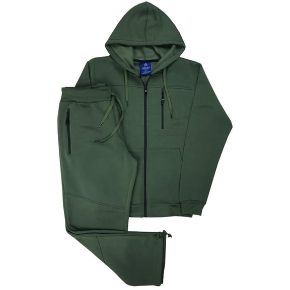 Mens 2-Piece Tech Fleece Sweatsuit Jogging suit Sweat Jacket Sweatpants Fleece Outfit