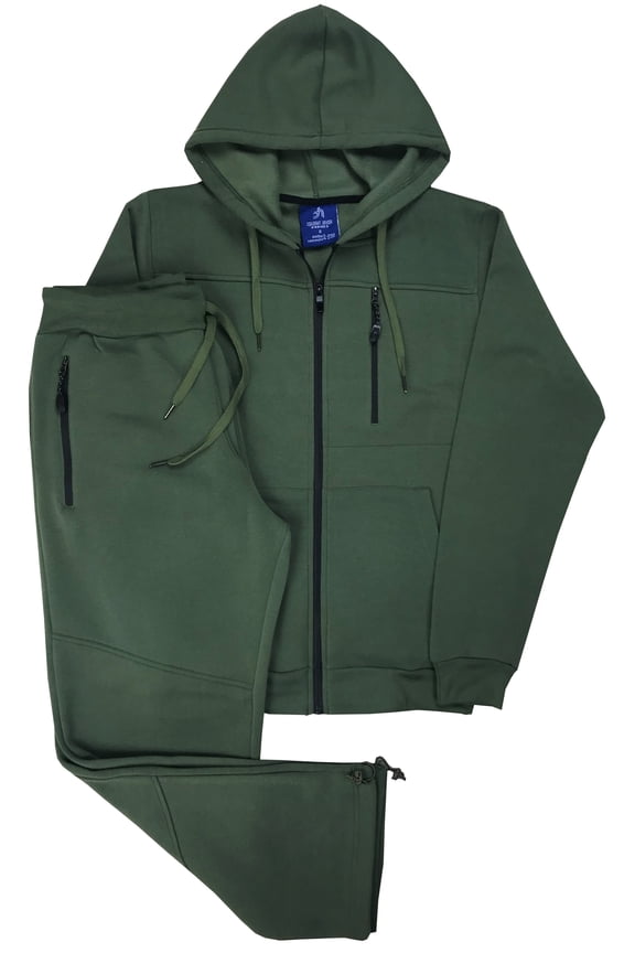 Mens 2-Piece Tech Fleece Sweatsuit Jogging suit Sweat Jacket Sweatpants Fleece Outfit