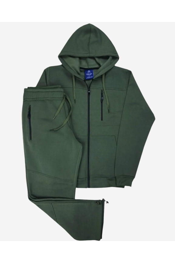 Mens 2-Piece Tech Fleece Sweatsuit Jogging suit Sweat Jacket Sweatpants Fleece Outfit