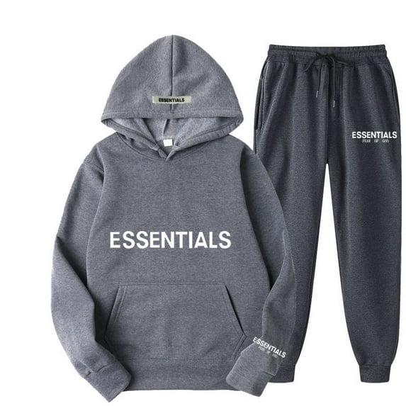 Mens 2 Piece Tracksuit Outfit Jogging Set Essential Long Sleeve Hoodie Sweatpants Sets Casual Athletic Sports Sweatsuits