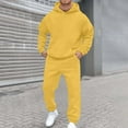 thumbnail image 1 of Mens 2 Piece Tracksuit Set Soft Hoodies and Sweatpants Sets Jogging Workout Athletic Sweatsuit Spring Yellow XXL, 1 of 4