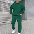 thumbnail image 1 of Mens 2 Piece Tracksuit Set Soft Hoodies and Sweatpants Sets Jogging Workout Casual Sweatsuit Spring Dark Green XXL, 1 of 4
