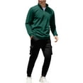 thumbnail image 1 of Mens 2 Pieces Sweatsuits Set Quarter Zipper Fleece Sweatshirt Pullover Sweatpant Jogging Pant Fall Workout Outfits Casual Tracksuit, 1 of 5