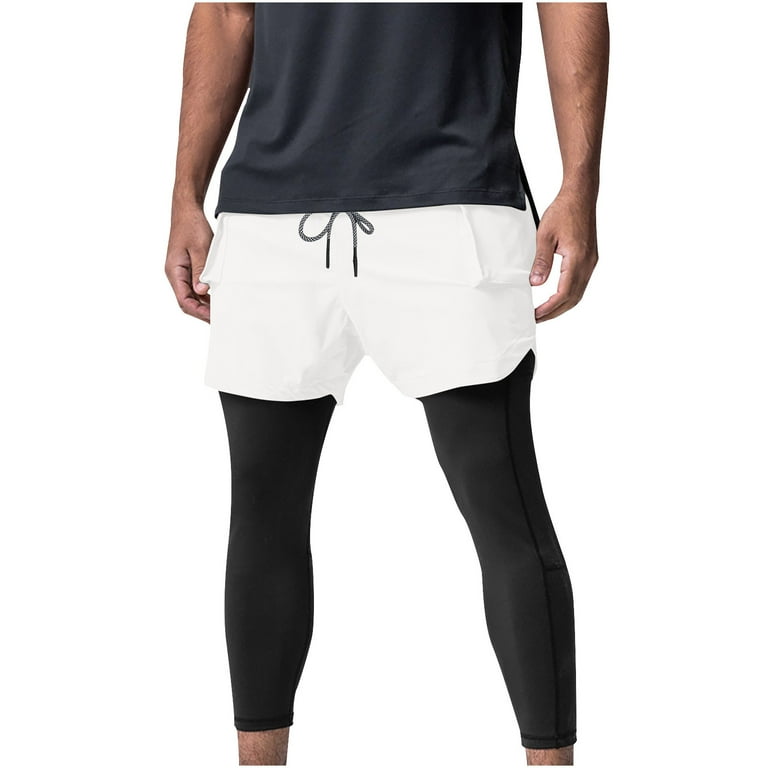 2 in 1 leggings shorts mens discount