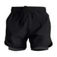 thumbnail image 1 of Mens 2 in 1 Gym Running Shorts Quick Dry Workout Swim Trunks Compression Liner Board Bathing Suit No pockets, 1 of 7