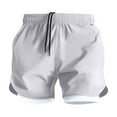 thumbnail image 1 of Mens 2 in 1 Gym Running Shorts Quick Dry Workout Swim Trunks Compression Liner Board Bathing Suit No pockets, 1 of 6