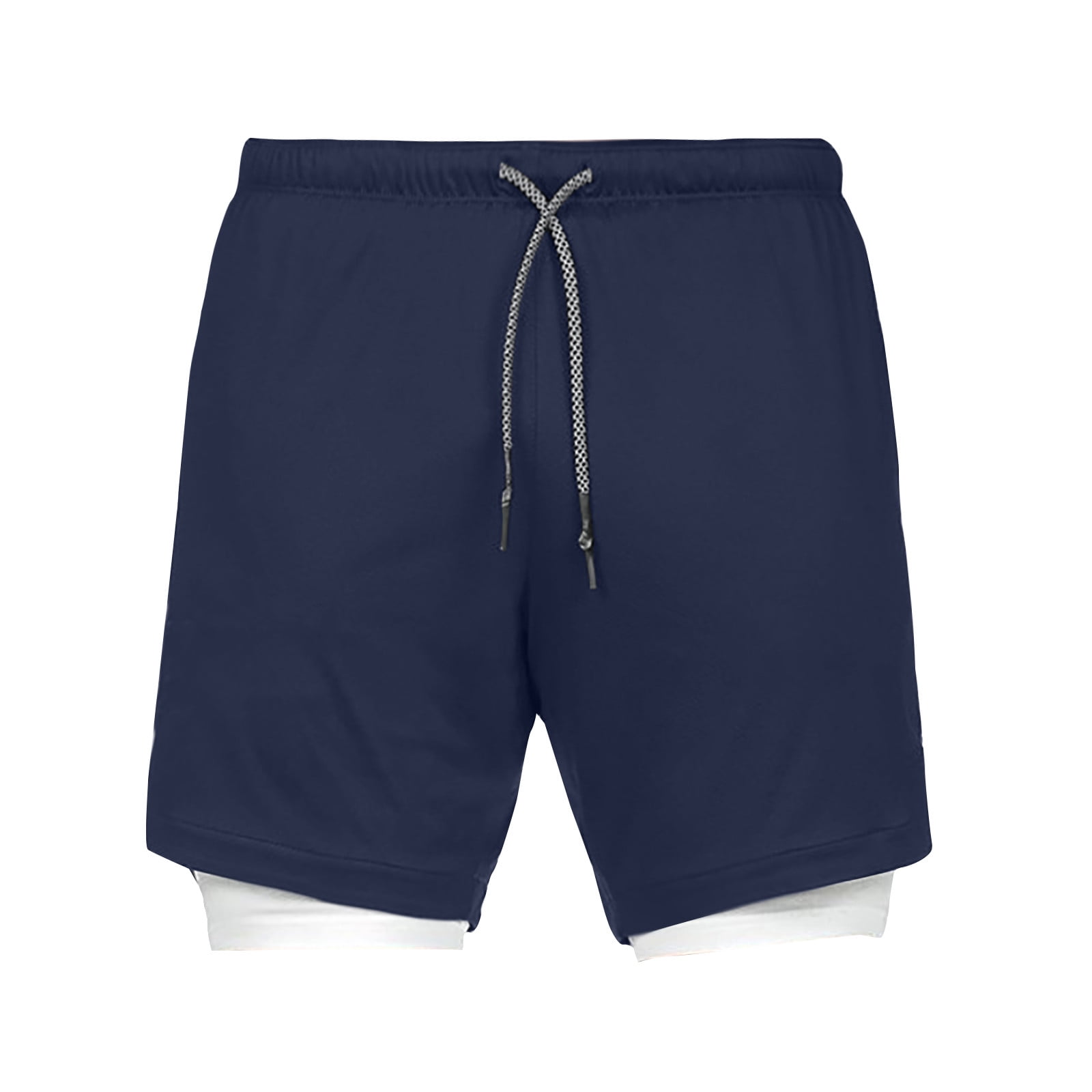 Mens 2 in 1 Running Shorts Quick Dry Athletic Shorts Gym Workout Short Pants with Liner