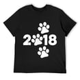 thumbnail image 1 of Mens 2018 Dog Paws Footprint Chinese New Year Holiday T-Shirt Black, 1 of 5