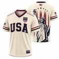thumbnail image 1 of TQWQT Mens 2026 Patriotic Shirt National Team Game Day T Shirts Round Neck Short Sleeve Football American Flag Graphic Tee Fan Shirts Beige 2XL, 1 of 8
