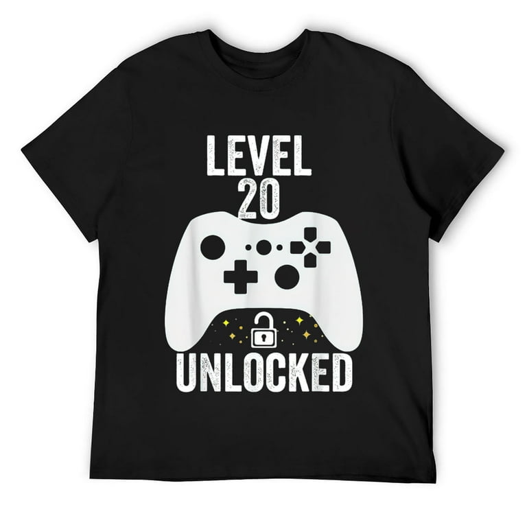 Level 20 Unlocked T-Shirt 20th Video Gamer Birthday Gift