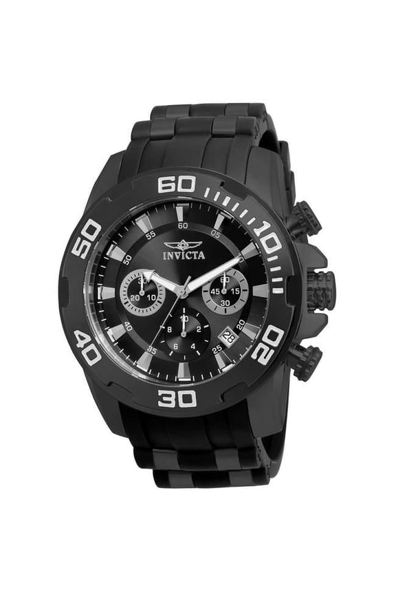 Mens 22338 Pro Diver Quartz Chronograph Black Dial Watch - Black